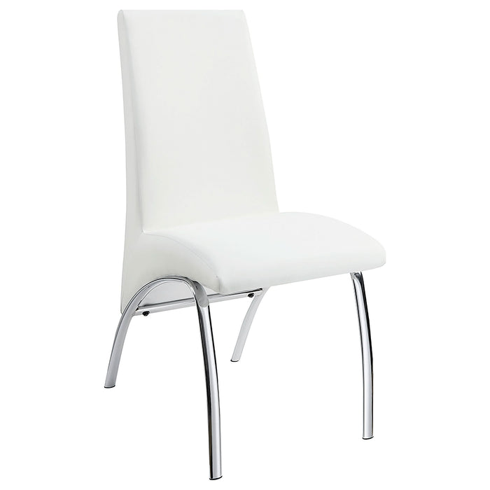 Bishop Upholstered Dining Side Chair White (Set of 2) - Walo Furniture 