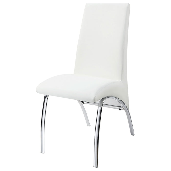 Bishop Upholstered Dining Side Chair White (Set of 2) - Walo Furniture 