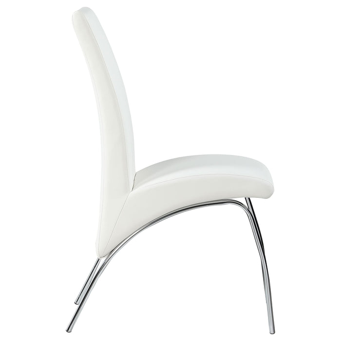 Bishop Upholstered Dining Side Chair White (Set of 2) - Walo Furniture 