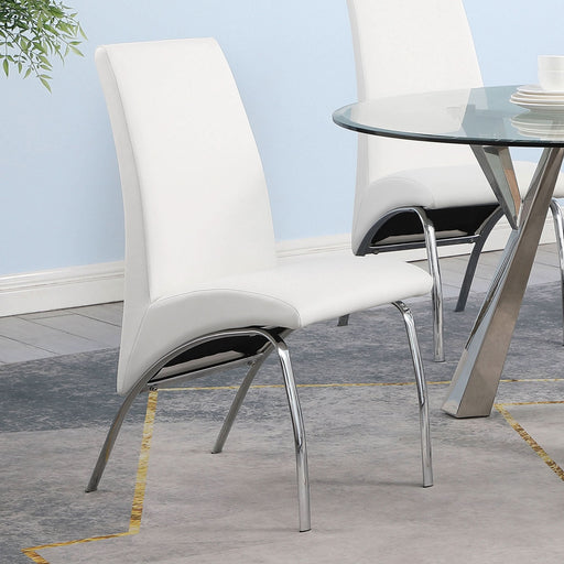 Bishop Upholstered Dining Side Chair White (Set of 2) - Walo Furniture 