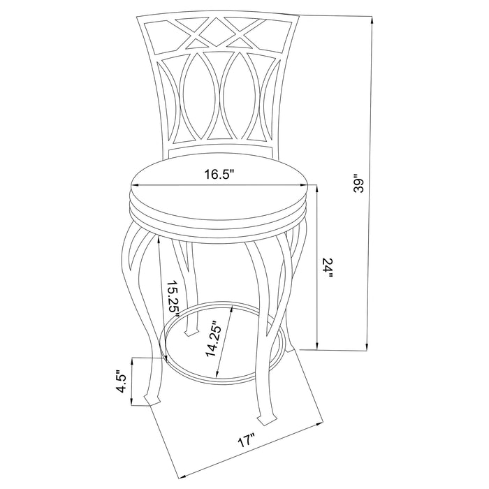 Adamsville Upholstered Swivel Counter Height Stool Black - Walo Furniture 