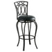 Adamsville Upholstered Swivel Bar Stool Black - Walo Furniture 