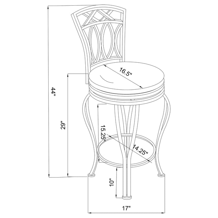 Adamsville Upholstered Swivel Bar Stool Black - Walo Furniture 