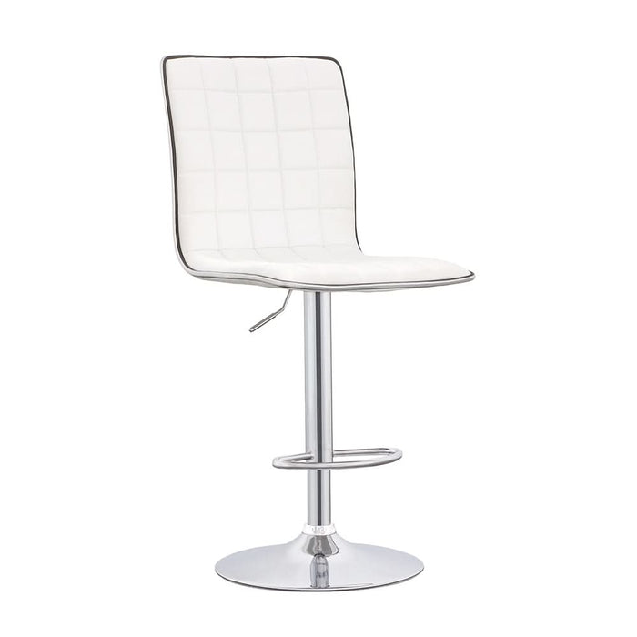 Ashbury Upholstered Adjustable Bar Stool White (Set of 2) - Walo Furniture 