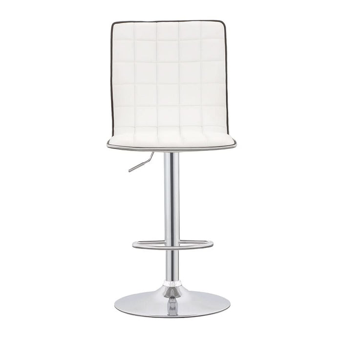 Ashbury Upholstered Adjustable Bar Stool White (Set of 2) - Walo Furniture 