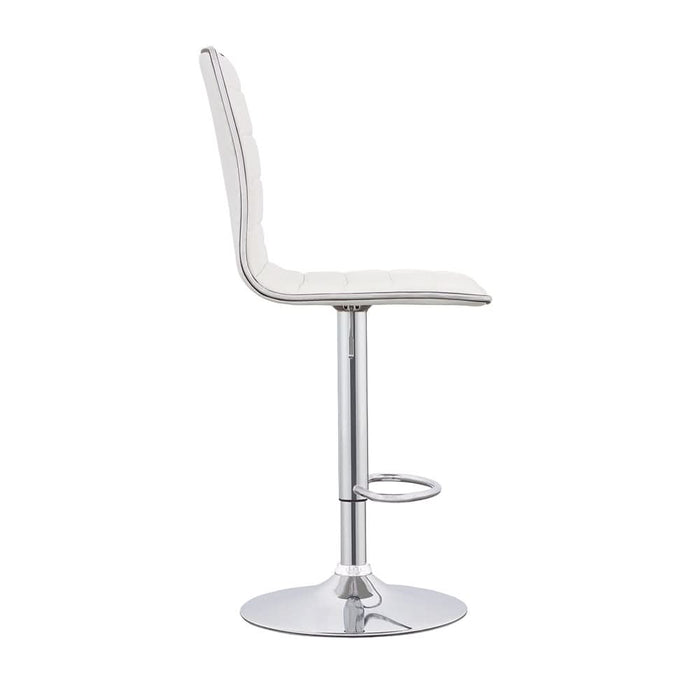 Ashbury Upholstered Adjustable Bar Stool White (Set of 2) - Walo Furniture 