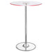 Thea Round 28-inch Glass Top LED Bistro Bar Table Chrome - Walo Furniture 