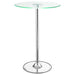 Thea Round 28-inch Glass Top LED Bistro Bar Table Chrome - Walo Furniture 