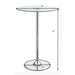 Thea Round 28-inch Glass Top LED Bistro Bar Table Chrome - Walo Furniture 