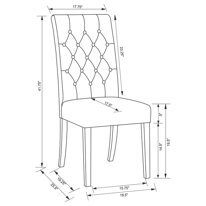 Douglas Upholstered Dining Side Chair Oatmeal (Set of 2) - Walo Furniture 