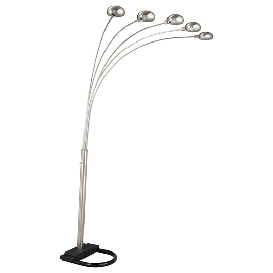 Kayd 92-inch Arc 5-light Dome Shade Metal Floor Lamp Chrome - Walo Furniture 