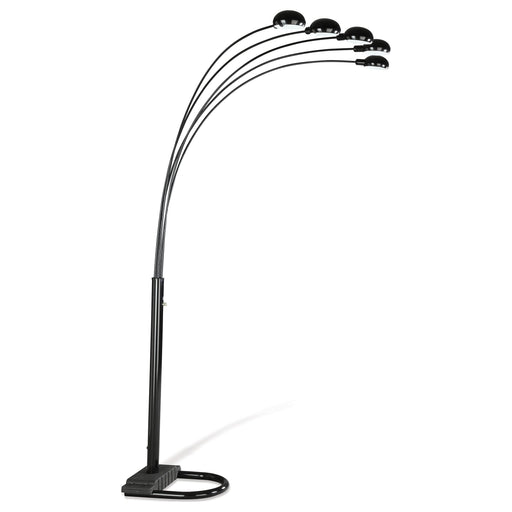 Kayd 92-inch Arc 5-light Dome Shade Metal Floor Lamp Black - Walo Furniture 