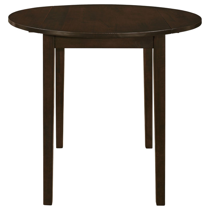 Bucknell 3-piece Round Drop Leaf Dining Table Set Cappuccino - Walo Furniture 