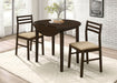 Bucknell 3-piece Round Drop Leaf Dining Table Set Cappuccino - Walo Furniture 