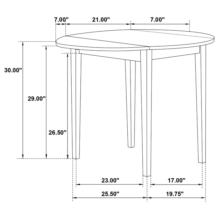 Bucknell 3-piece Round Drop Leaf Dining Table Set Cappuccino - Walo Furniture 