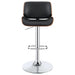 Folsom Upholstered Adjustable Bar Stool Black and Chrome - Walo Furniture 