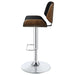 Folsom Upholstered Adjustable Bar Stool Black and Chrome - Walo Furniture 