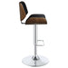 Folsom Upholstered Adjustable Bar Stool Black and Chrome - Walo Furniture 