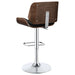 Folsom Upholstered Adjustable Bar Stool Black and Chrome - Walo Furniture 