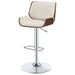 Folsom Upholstered Adjustable Bar Stool Ecru and Chrome - Walo Furniture 