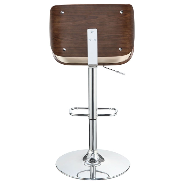 Folsom Upholstered Adjustable Bar Stool Ecru and Chrome - Walo Furniture 