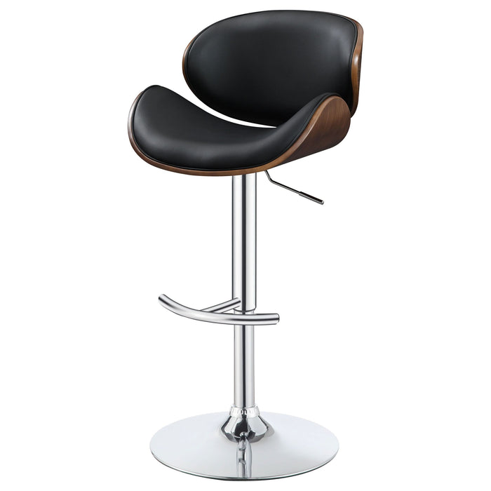 Harris Adjustable Bar Stool Black and Chrome - Walo Furniture 