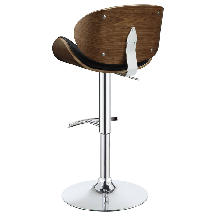 Harris Adjustable Bar Stool Black and Chrome - Walo Furniture 