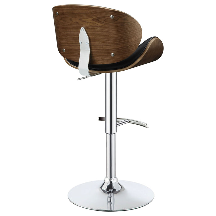 Harris Adjustable Bar Stool Black and Chrome - Walo Furniture 