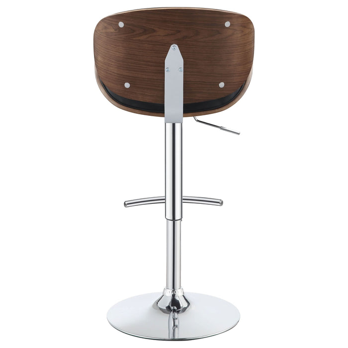 Harris Adjustable Bar Stool Black and Chrome - Walo Furniture 