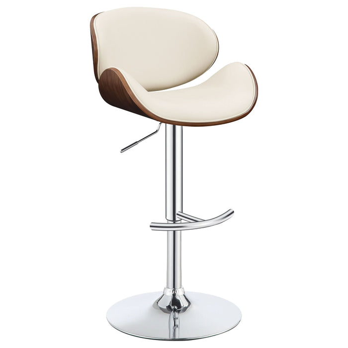 Harris Adjustable Bar Stool Ecru and Chrome - Walo Furniture 