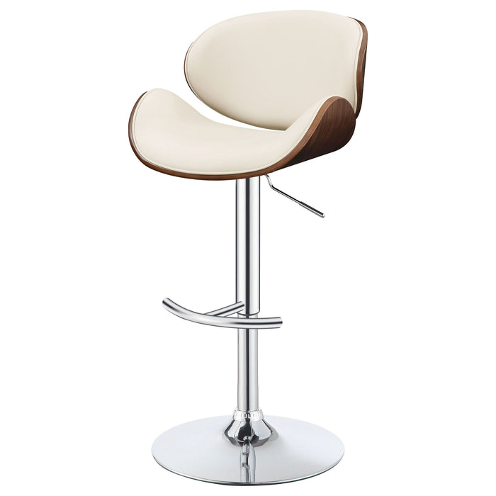 Harris Adjustable Bar Stool Ecru and Chrome - Walo Furniture 