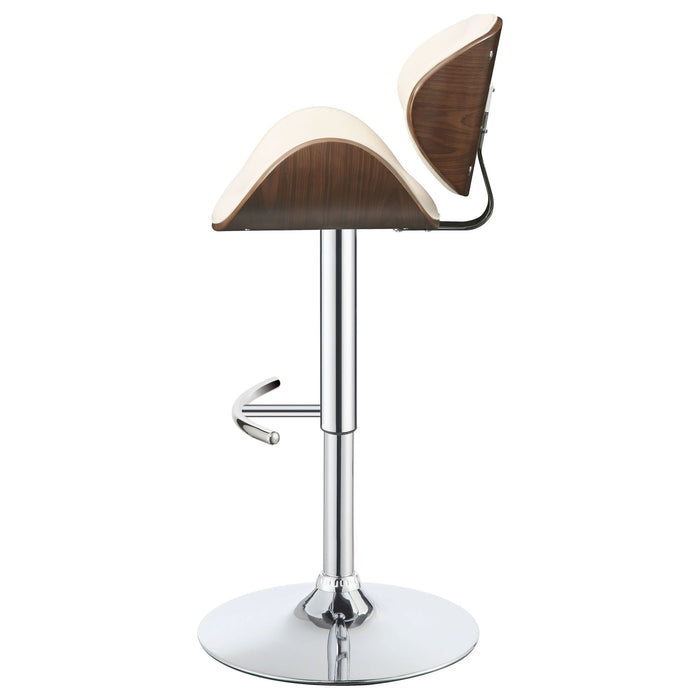 Harris Adjustable Bar Stool Ecru and Chrome - Walo Furniture 