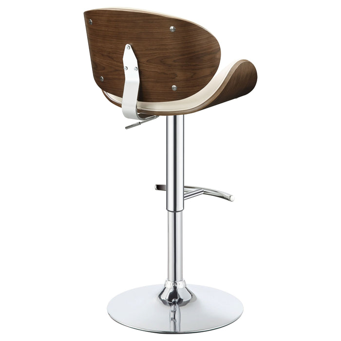 Harris Adjustable Bar Stool Ecru and Chrome - Walo Furniture 