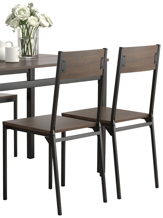 Lana 5-piece Rectangular Dining Set Dark Brown and Black - Walo Furniture 