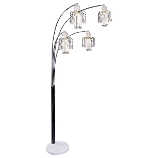 Maisel 91-inch Hanging Crystal Arc Tree Floor Lamp Black - Walo Furniture 