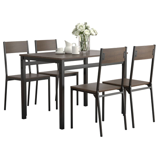 Lana 5-piece Rectangular Dining Set Dark Brown and Black - Walo Furniture 