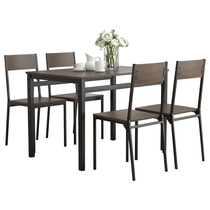 Lana 5-piece Rectangular Dining Set Dark Brown and Black - Walo Furniture 