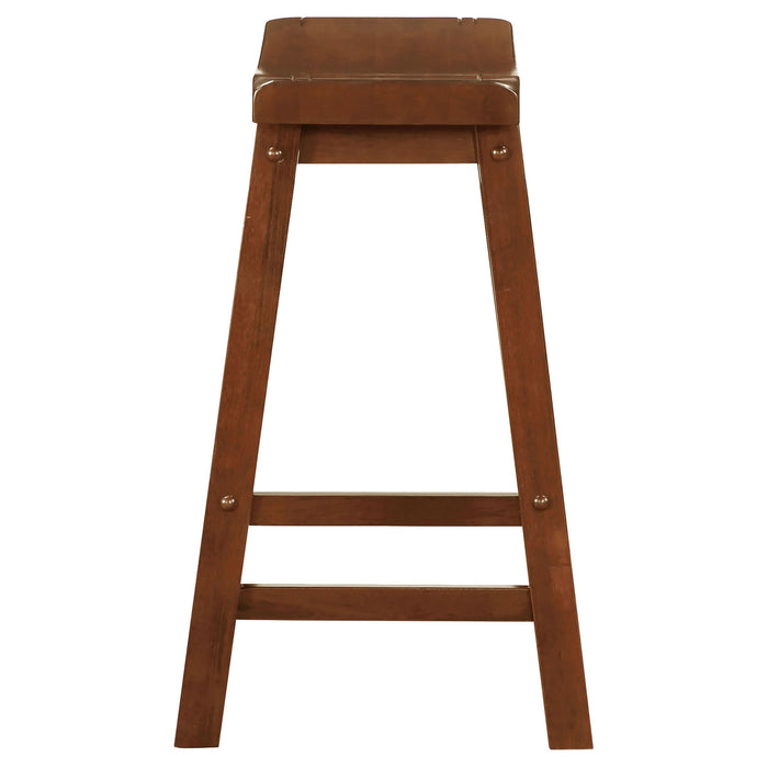 Durant Wood Backless Counter Stool Chestnut (Set of 2) - Walo Furniture 