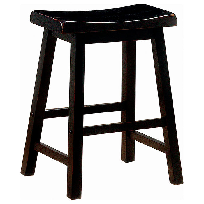 Durant Wood Backless Counter Stool Black (Set of 2) - Walo Furniture 