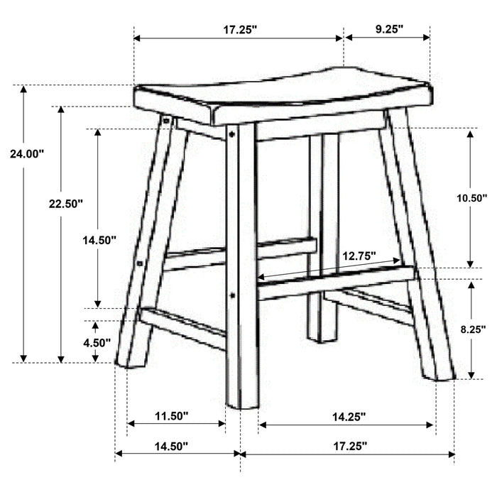 Durant Wood Backless Counter Stool Chestnut (Set of 2) - Walo Furniture 