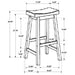 Durant Wood Backless Bar Stool Black (Set of 2) - Walo Furniture 