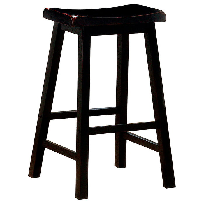 Durant Wood Backless Bar Stool Black (Set of 2) - Walo Furniture 