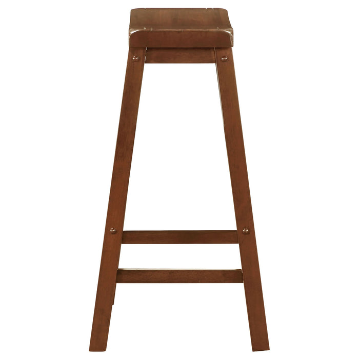 Durant Wood Backless Bar Stool Chestnut (Set of 2) - Walo Furniture 