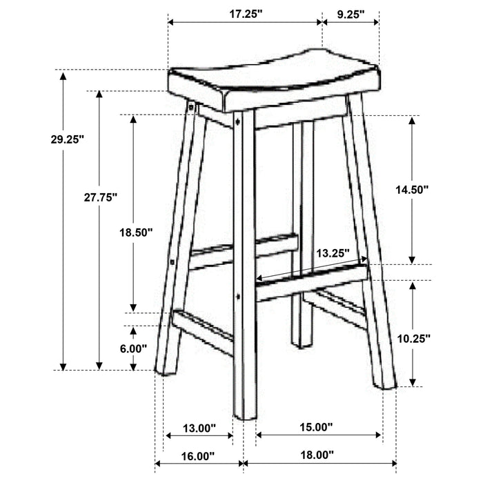 Durant Wood Backless Bar Stool Chestnut (Set of 2) - Walo Furniture 