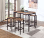 Santana 5-piece Pub Height Bar Table Set Weathered Chestnut - Walo Furniture 