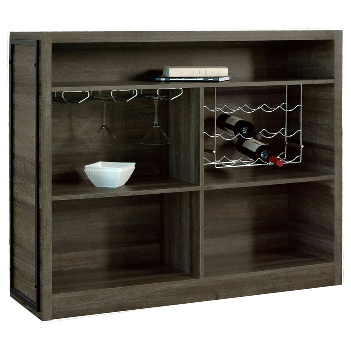 Joe 5-shelf Composite Wood Home Bar Wine Cabinet Aged Oak - Walo Furniture 