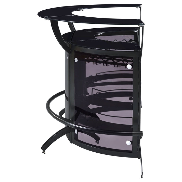 Dallas 3-piece Curved Freestanding Home Bar Cabinet Black - Walo Furniture 