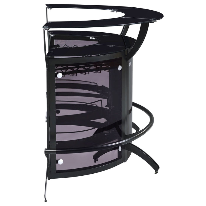 Dallas 3-piece Curved Freestanding Home Bar Cabinet Black - Walo Furniture 