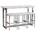 Marmot 4-piece Rectangular Counter Height Table Set Chrome - Walo Furniture 