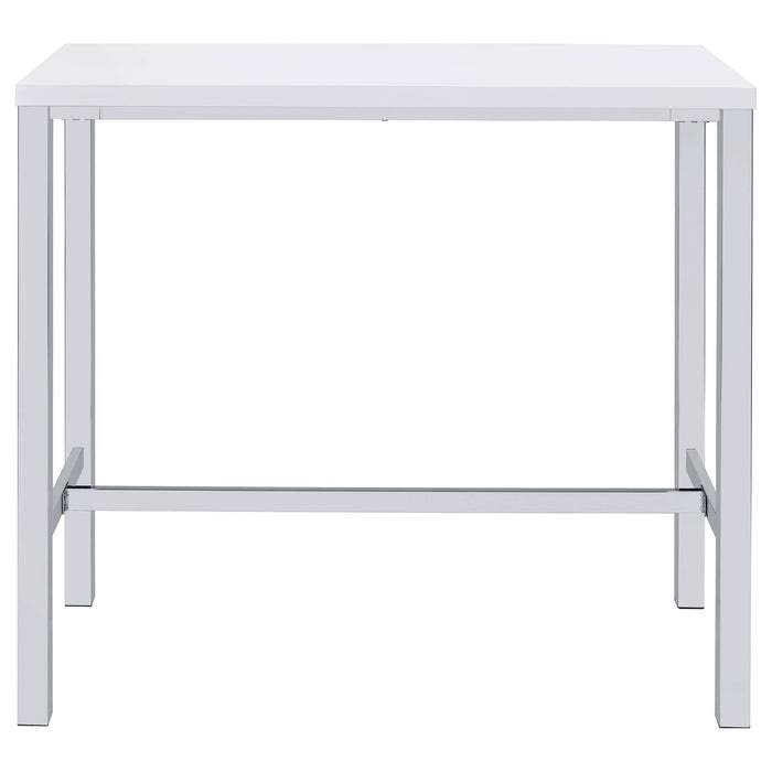 Natividad 5-piece Pub Height Bar Table Set White High Gloss - Walo Furniture 